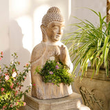 21.3″ Garden Buddha Statue - Durable Magnesium Oxide - Buddha Planter for Yard and Balcony