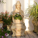 21.3″ Garden Buddha Statue - Durable Magnesium Oxide - Buddha Planter for Yard and Balcony