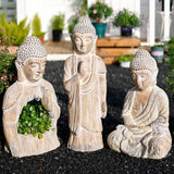 21.3″ Garden Buddha Statue - Durable Magnesium Oxide - Buddha Planter for Yard and Balcony