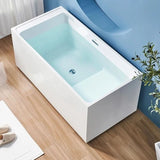 22″ Deep Soaking Bathtub - Rectangle Acrylic Modern Style