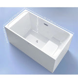 22″ Deep Soaking Bathtub - Rectangle Acrylic Modern Style