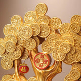24.8″ Feng Shui Decor Gold Coin Money Tree Resin for Office Living Room