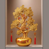 24.8″ Feng Shui Decor Gold Coin Money Tree Resin for Office Living Room