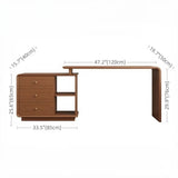 24″ L-Shaped Wood Frame Desk - Walnut Top, Modern Design with Drawers, Shelves, Storage, Rotating Feature