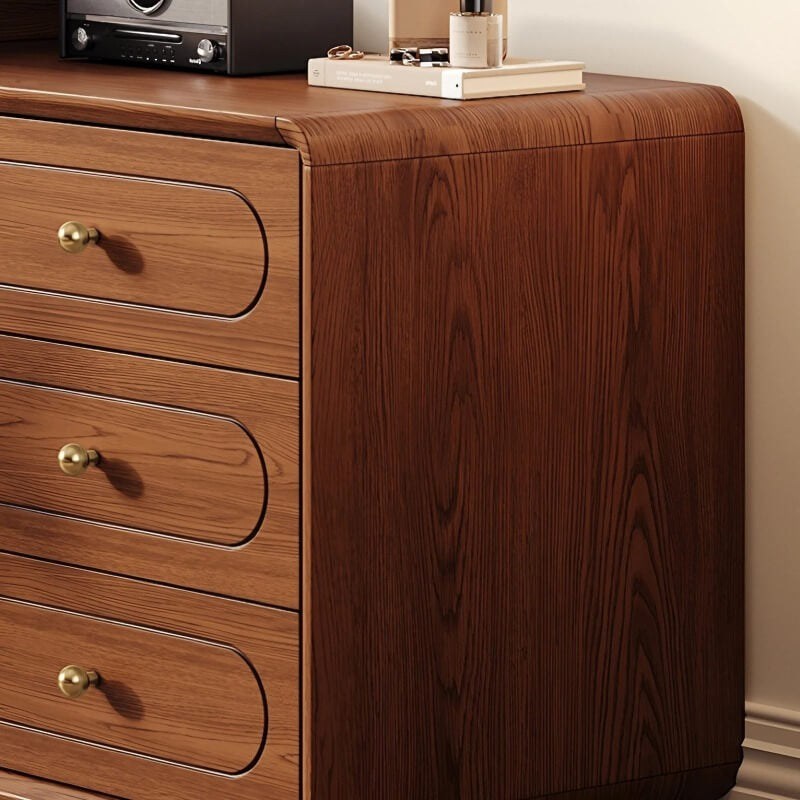 24″ L-Shaped Wood Frame Desk - Walnut Top, Modern Design with Drawers, Shelves, Storage, Rotating Feature