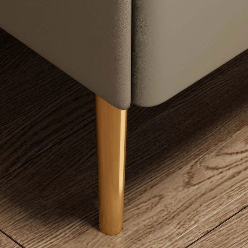 24″ Narrow Bedside Table - Off-White Modern Wood Nightstand Only