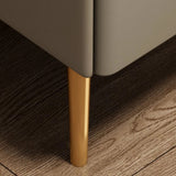 24″ Narrow Bedside Table - Off-White Modern Wood Nightstand Only