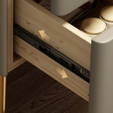 24″ Narrow Bedside Table - Off-White Modern Wood Nightstand Only