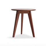 24″ Natural Wood Top Round Coffee Table - Japandi Minimalist Solid Wood 3 Legs