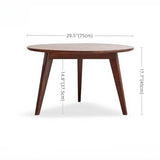 24″ Natural Wood Top Round Coffee Table - Japandi Minimalist Solid Wood 3 Legs