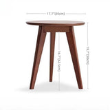 24″ Natural Wood Top Round Coffee Table - Japandi Minimalist Solid Wood 3 Legs