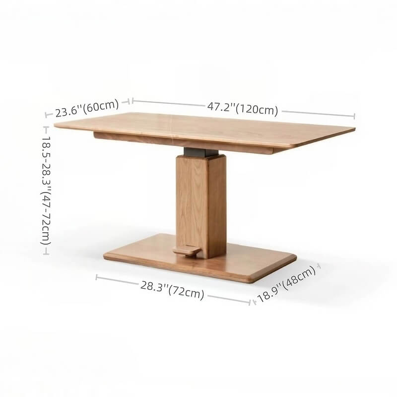 24″ Rectangle Adjustable Height Desk - LiftTop Solid Natural Wood