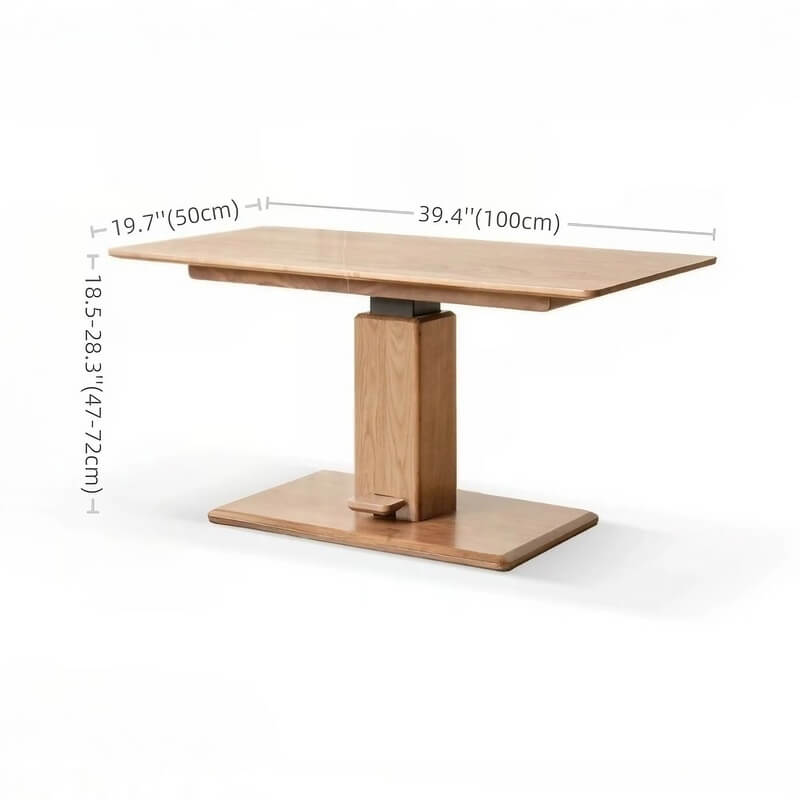 24″ Rectangle Adjustable Height Desk - LiftTop Solid Natural Wood