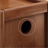 24″ Walnut Scandinavian-style Narrow Bedside Table - Rubberwood with Drawers and Shelves