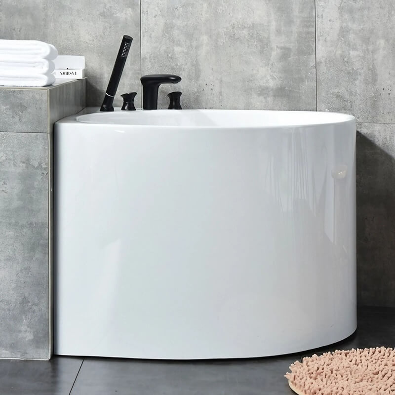 29.92″ Acrylic Deep Soaking Corner Tub - Modern Style - Sector Standalone