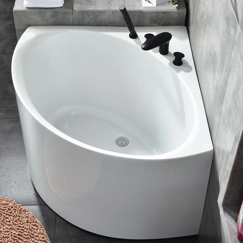 29.92″ Acrylic Deep Soaking Corner Tub - Modern Style - Sector Standalone