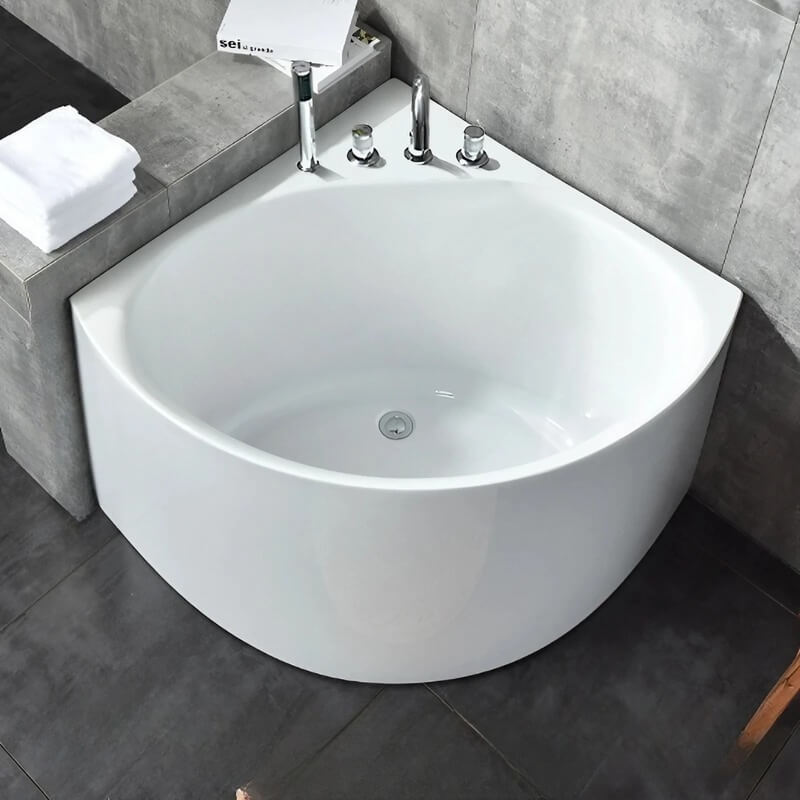 29.92″ Acrylic Deep Soaking Corner Tub - Modern Style - Sector Standalone