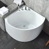 29.92″ Acrylic Deep Soaking Corner Tub - Modern Style - Sector Standalone