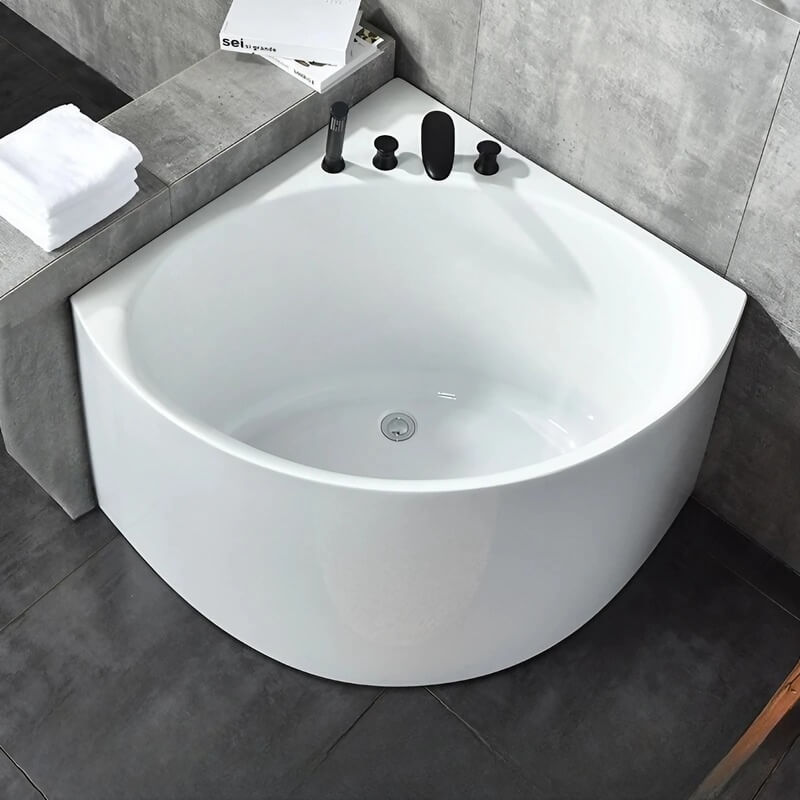 29.92″ Acrylic Deep Soaking Corner Tub - Modern Style - Sector Standalone