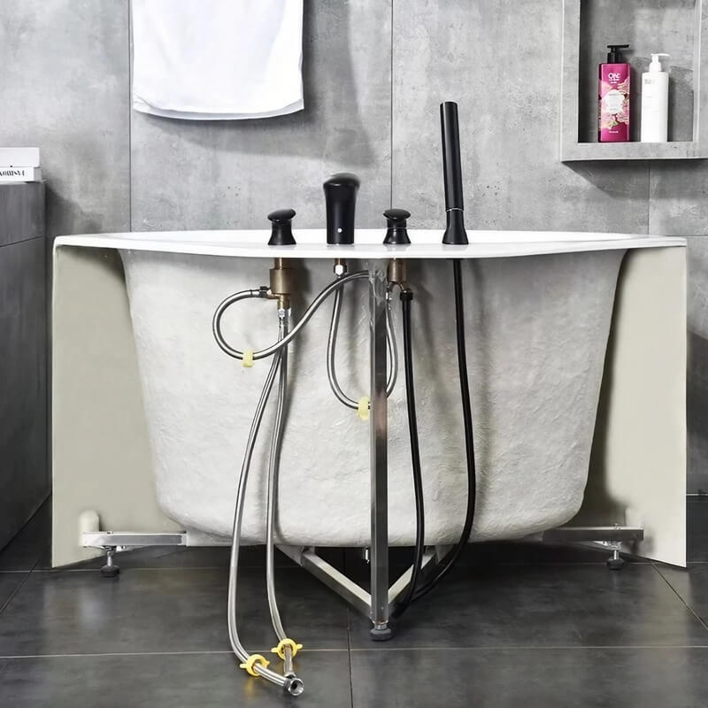 29.92″ Acrylic Deep Soaking Corner Tub - Modern Style - Sector Standalone