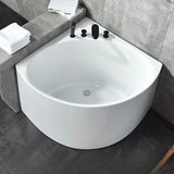 29.92″ Acrylic Deep Soaking Corner Tub - Modern Style - Sector With Faucet Set