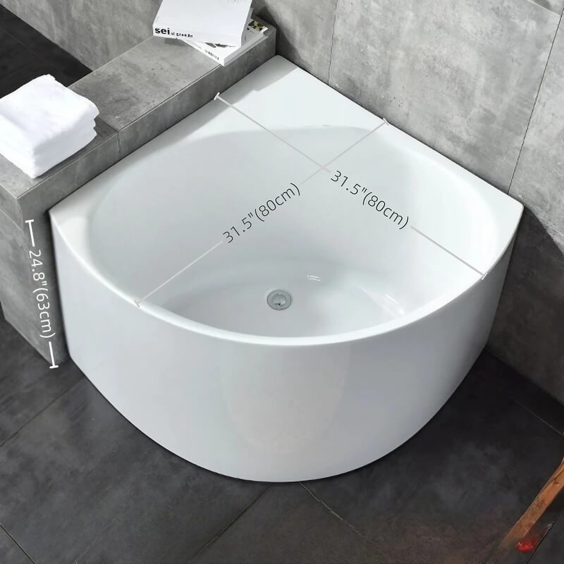 29.92″ Acrylic Deep Soaking Corner Tub - Modern Style - Sector Standalone