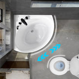 29.92″ Acrylic Deep Soaking Corner Tub - Modern Style - Sector Standalone