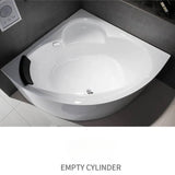 43.31″ Four-Piece Faucet Set & Massage Sector Corner Tub - Modern Acrylic Deep Soaking Therapy