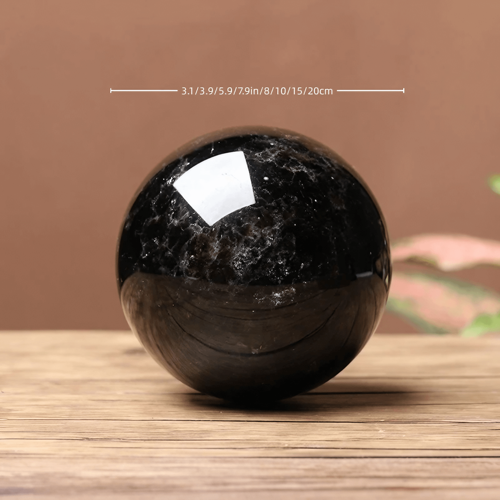 3.1″ Crystal Ball Smoky Quartz Black Feng Shui Decor for Office Living Room