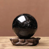 3.1″ Crystal Ball Smoky Quartz Black Feng Shui Decor for Office Living Room