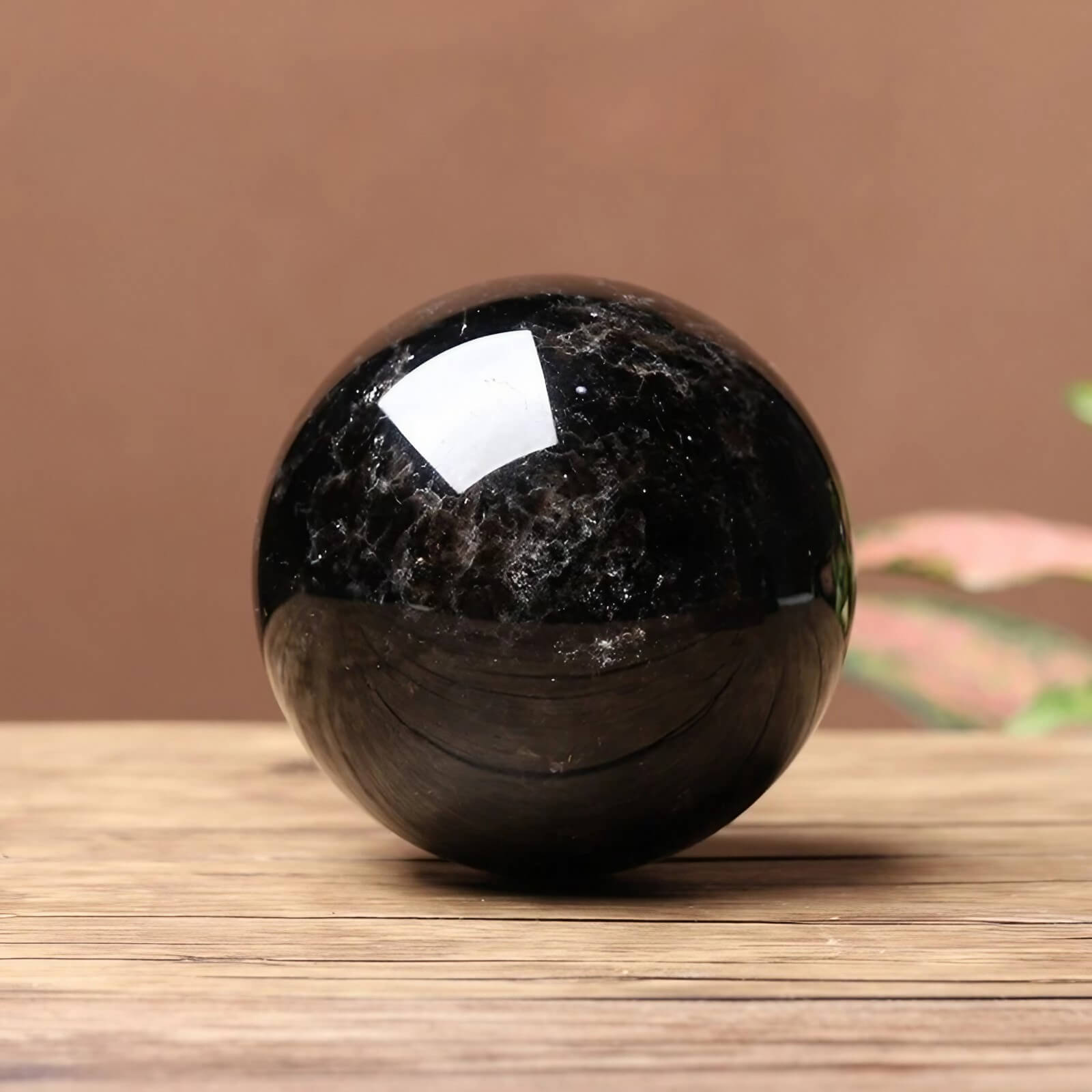3.1″ Crystal Ball Smoky Quartz Black Feng Shui Decor for Office Living Room