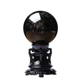 3.1″ Crystal Ball Smoky Quartz Black Feng Shui Decor for Office Living Room