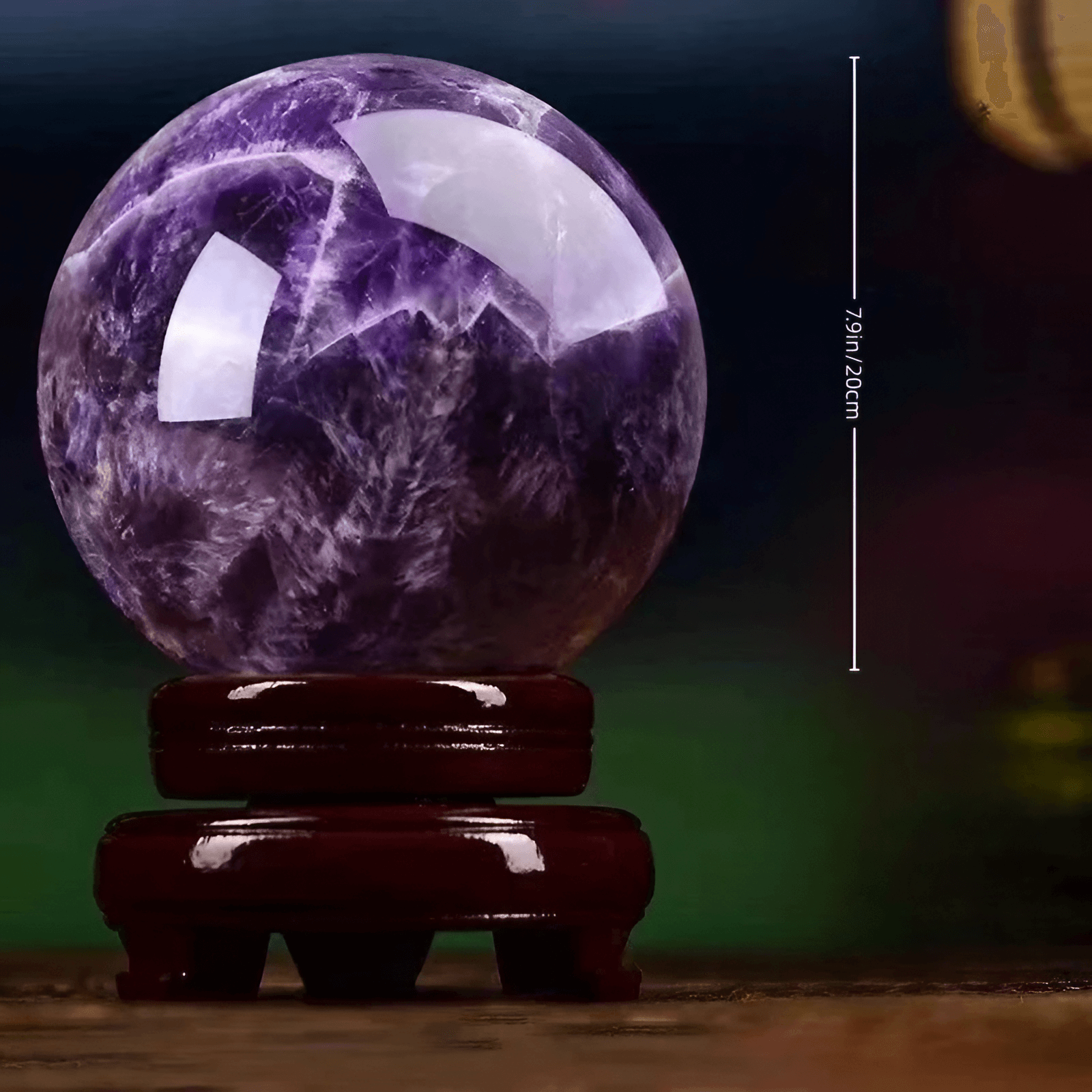 3.1″ Natural Crystal Ball Purple Feng Shui Decor for Office Living Room