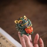 3.4″ Stone Fortune Lion Feng Shui Decor Suitable for Office Living Room