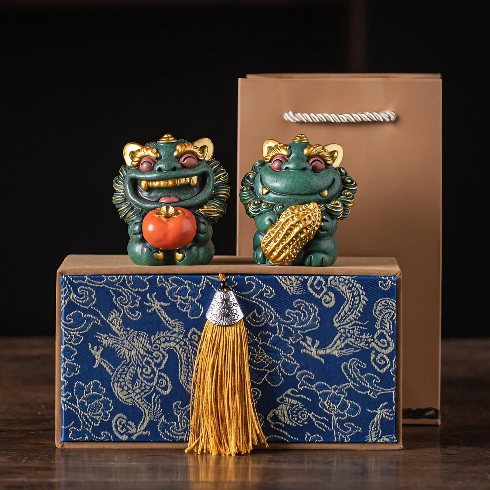 3.4″ Stone Fortune Lion Feng Shui Decor Suitable for Office Living Room