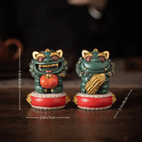 3.4″ Stone Fortune Lion Feng Shui Decor Suitable for Office Living Room