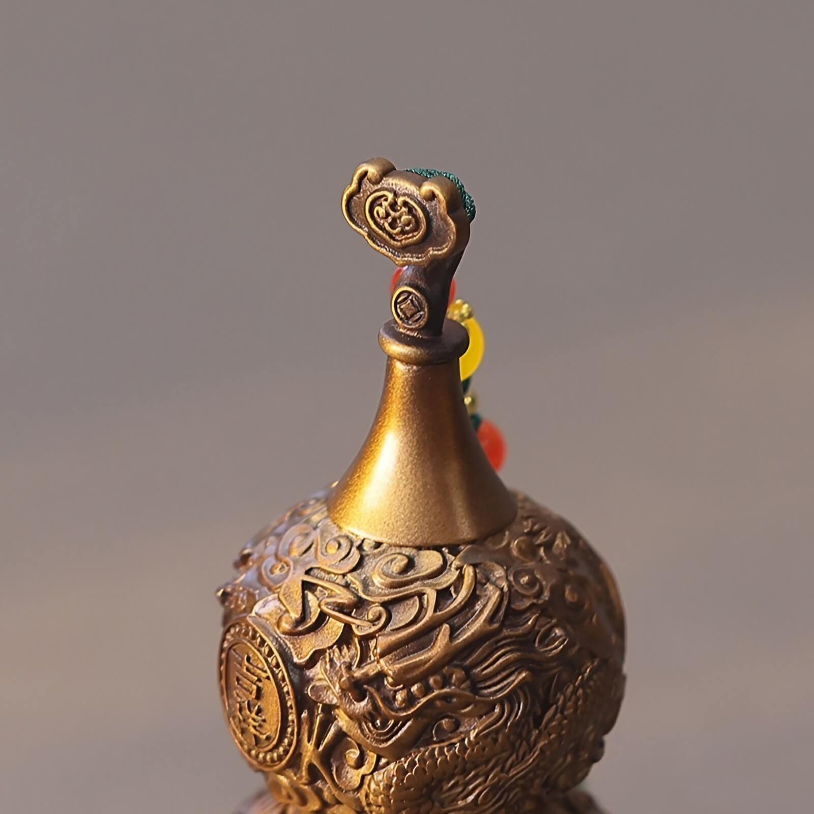 3.5″ Pure Copper Gourd Feng Shui Decor for Office and Living Room