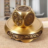 3.7″ Feng Shui Decor Brass Six Sided Rotating Money Wheel for Office Living Room