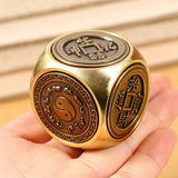 3.7″ Feng Shui Decor Brass Six Sided Rotating Money Wheel for Office Living Room