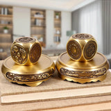 3.7″ Feng Shui Decor Brass Six Sided Rotating Money Wheel for Office Living Room