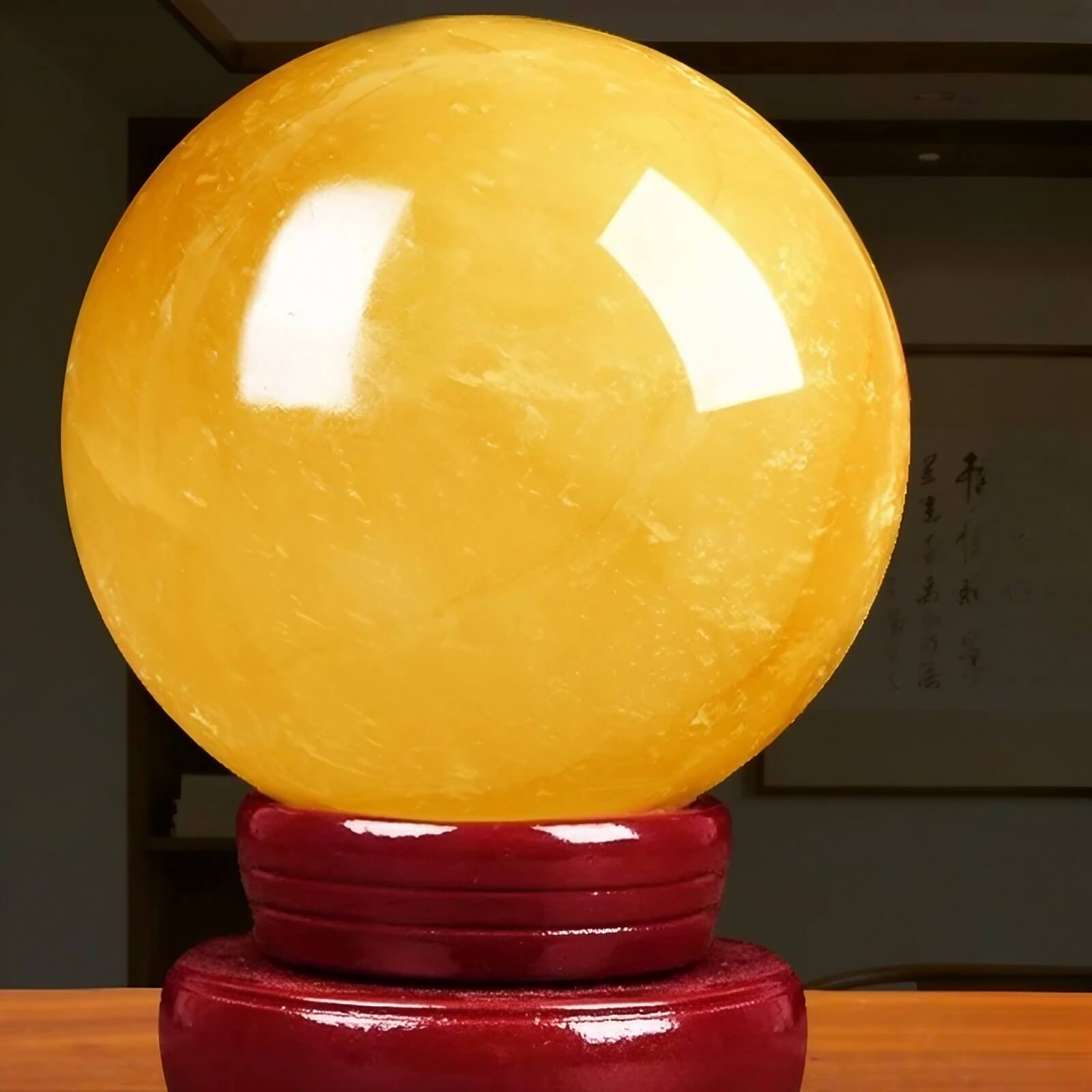 Clear Crystal Ball with Wooden Stand, 130mm (5 in Clear Crystal Ball with Wooden Stand, 130mm (5 in