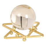 3.9″ Transparent Crystal Ball Iron and Glass Feng Shui Decor for Office Living Room