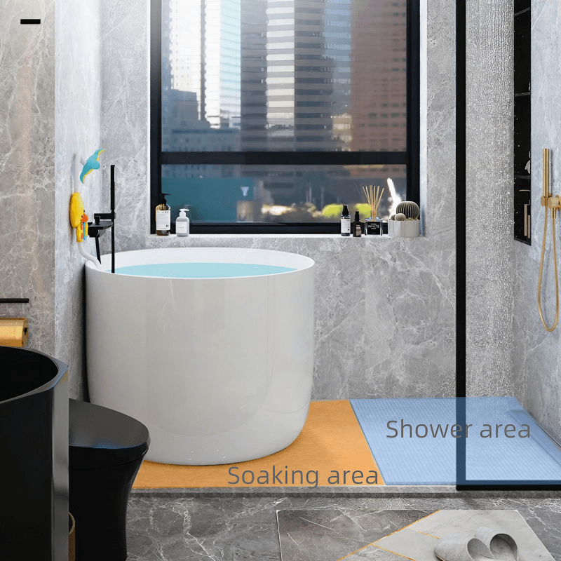 31.5″ Acrylic Soaking Bathtub - Round Modern Freestanding Style