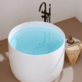 31.5″ Acrylic Soaking Bathtub - Round Modern Freestanding Style