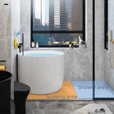 31.5″ Acrylic Soaking Bathtub - Round Modern Freestanding Style