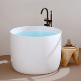 31.5″ Acrylic Soaking Bathtub - Round Modern Freestanding Style