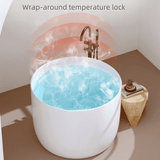 31.5″ Acrylic Soaking Bathtub - Round Modern Freestanding Style