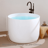 31.5″ Acrylic Soaking Bathtub - Round Modern Freestanding Style