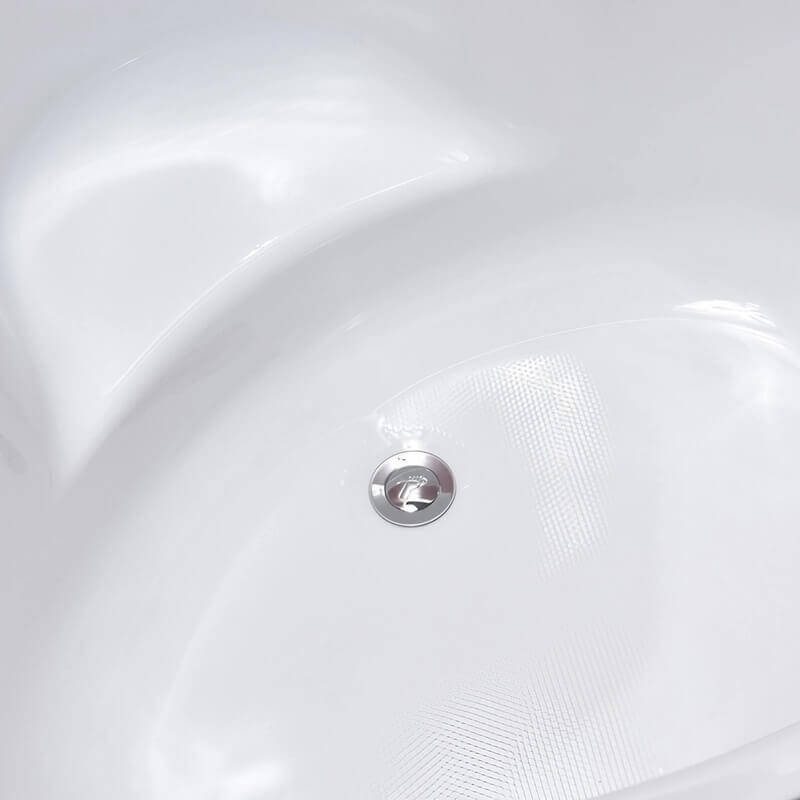 31.5″ Irregular Corner Tub - Deep Soaking, Modern Acrylic Bathtub Step