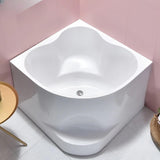 31.5″ Irregular Corner Tub - Deep Soaking, Modern Acrylic Bathtub Step